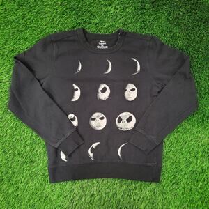 Jack-Skellington Moon Sweatshirt Womens Small 21x22 Black